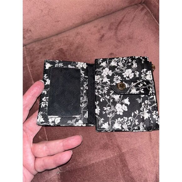 Steve Madden Bhayden Floral Card Case Wallet Black Unisex Mini - Picture 3 of 4